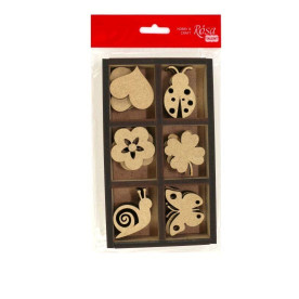 Набор мини-заготовок Ассорти 2, мдф, 10,2х17х4х2,4 см, 18шт, Rosa Talent