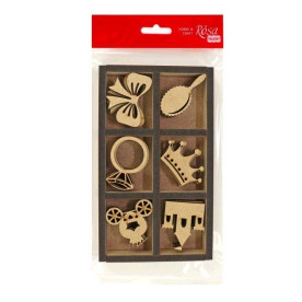 Набор мини-заготовок, Для девочек, мдф, 10,2х17х4х2,4 см, 18шт, Rosa Talent