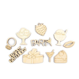 Набор мини-заготовок, Вечеринка, фанера, 10шт, Rosa Talent