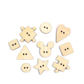 Набор мини-заготовок, Пуговицы, фанера, 10шт, Rosa Talent