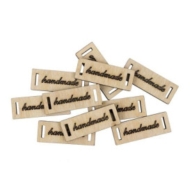 Мини-заготовка Тег Handmade 2, фанера, 4,0х1,5см, 10шт, Rosa Talent