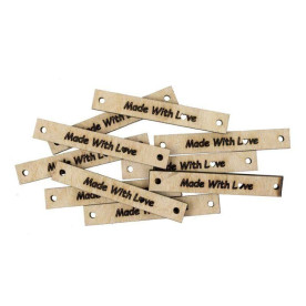 Міні-заготовка Тег Made With Love, фанера, 6,5х1,0см, 10шт, Rosa Talent
