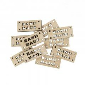 Міні-заготовка Тег Handmade 4, фанера, 4,5х2,0см, 10шт, Rosa Talent