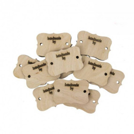 Мини-заготовка Тег Handmade by, фанера, 5,0х3,5см, 10шт, Rosa Talent