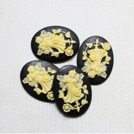 Украшение Silhouette - Fairy, 30х40 мм, черно-кремовый