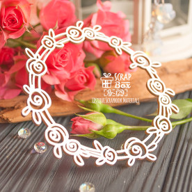 Чипборд веночек с розочками Hr-129 Scrapbox