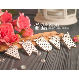 Чипборд набор из пяти флажков с розочками Hm-083 Scrapbox