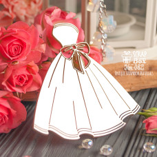 Чипборд свадебное платье с бантом Hm-082 Scrapbox