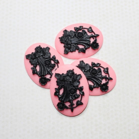 Прикраса Silhouette - Fairy, 30х40 мм, рожево-чорний