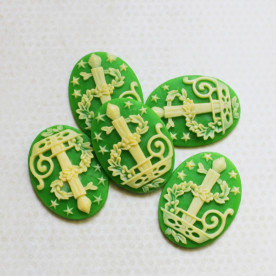 Прикраса Silhouette - Candle, зелений, 30х40 мм