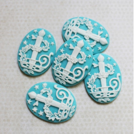 Прикраса Silhouette - Candle, блакитний, 30х40 мм.