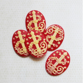 Украшение Silhouette - Candle, красный, 30х40 мм.