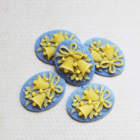 Прикраса Silhouette - Bells 30х30 мм, блакитний