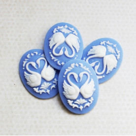 Прикраса Silhouette - Swans, 30х40 мм, фіолетовий