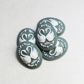 Украшение Silhouette - Swans, 30х40 мм, серый