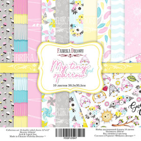 Набор скрапбумаги My tiny sparrow girl, 30,5x30,5см, Фабрика Декору