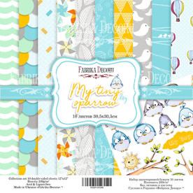 Набір скраппаперу My tiny sparrow boy, 30,5x30,5см, Фабрика Декору