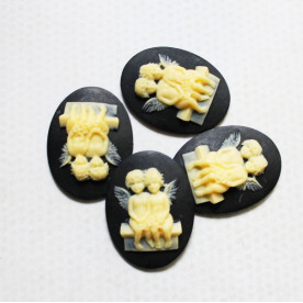 Украшение Silhouette - Angels, 30х40 мм, темно-кремовый