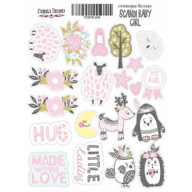 Набор наклеек (стикеров) #034, Scandi Baby Girl, Фабрика Декора