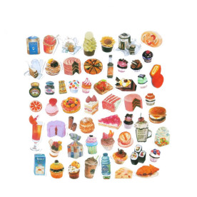 Набір наклейок Їжа, 57 шт., 1 - 5.5 см