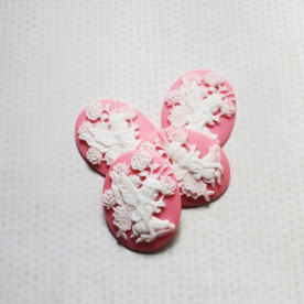 Прикраса Silhouette - Pixie, 30х40 мм, рожево-білий