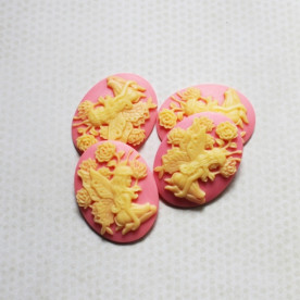 Прикраса Silhouette - Pixie, 30х40 мм, рожево-кремовий