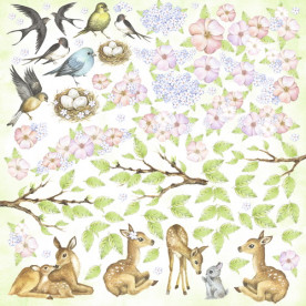 Лист с картинками для вырезания Smile of spring Фабрика Декору