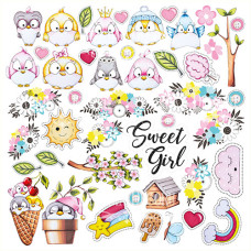 Лист з картинками для вирізання My tiny sparrow girl 30х30 Фабрика Декору
