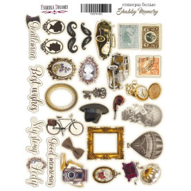 Набор наклеек (стикеров) #023, “Shabby memory”, Фабрика Декора