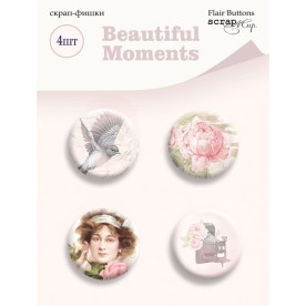 Набор скрап-фишек для скрапбукинга 4шт Scrapmir Beautiful Moments