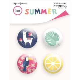 Набор скрап-фишек для скрапбукинга 4шт Scrapmir Summer