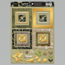 Рамки из Чипборд с фольгированием (золото) 30шт Cozy Forest Scrapmir