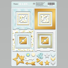 Рамки из Чипборд с фольгированием (золото) 30шт Smile Baby Scrapmir