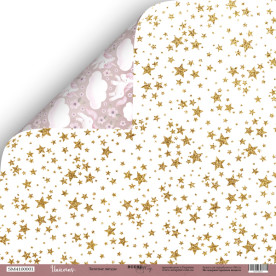 Лист двусторонней бумаги 30x30  Scrapmir Золотые Звёзды Unicorns