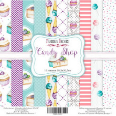 Набір скраппаперу Candy Shop 30х30 см 10 аркушів Фабрика Декору