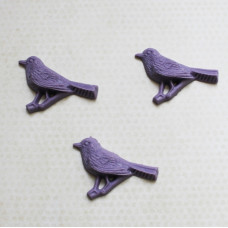 Кабошон Птичка на веточке, 44х28 мм, фиолетовый