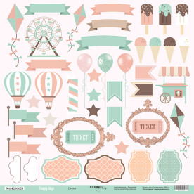 Лист одностороннього паперу для вирізання 30x30 Scrapmir Декор Happy Days