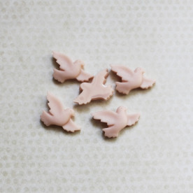 Кабошон Голубки, 13х20 мм, блідо-рожевий, 1 шт.