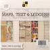 Набір скраппаперу 20х20 60 л. Maps, Texts and Ledger DCWV