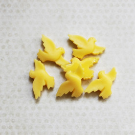 Кабошон Голубки, 13х20 мм,  желтый, 1 шт.