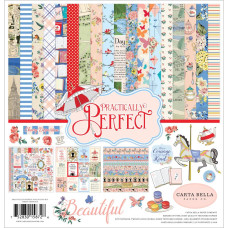 Набор скрапбумаги Practically Perfect 30х30 12 л+ наклейки Carta Bella