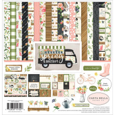 Набір скраппаперу Spring Market 12 л. 30х30 + наклейки Carta Bella