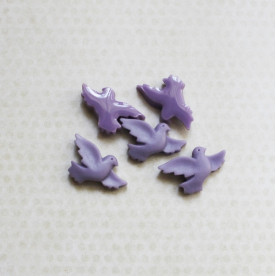 Кабошон Голубки, 13х20 мм, бузковий, 1 шт.