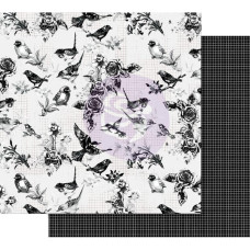 Скраппапір 30х30 см Pretty Birds - Flirty Fleur з фольги. 30х30 Prima