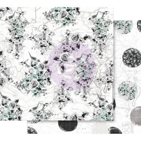 Скраппапір 30х30 см Traveling Florals - Flirty Fleur з фольги. 30х30 Prima