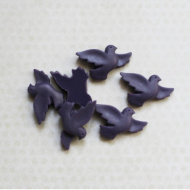 Кабошон Голубки, 13х20 мм, фиолетовый, 1 шт.