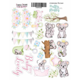 Набір наклейок (стікерів) # 049, Puffy Fluffy Girl Фабрика Декору