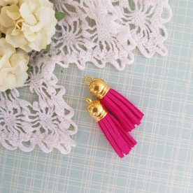 Китиця декоративна, малиновий + золотий, 35 мм