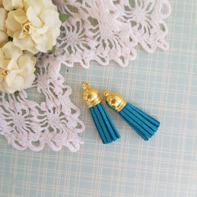 Китиця декоративна, морської хвилі + золотий, 35 мм