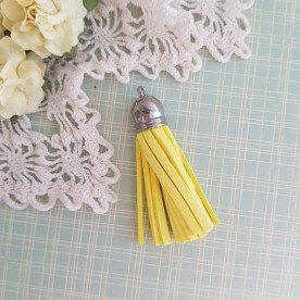 Китиця декоративна, жовтий + срібло, 55-65 мм